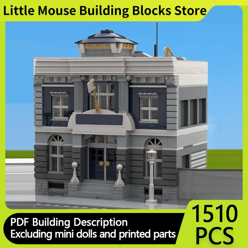 

Street View Model MOC Building Bricks City Center Police Station Modular Technology Gifts Holiday Assemble Children Toys Suit