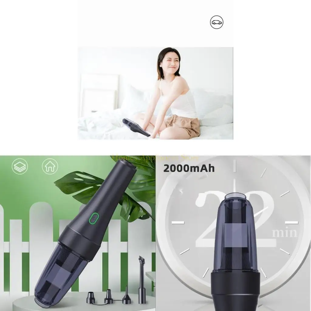 

D0AB Convenient Handheld Vacuum Cleaner Rechargeable Dust Cleaners Wet/Dry Cleaning