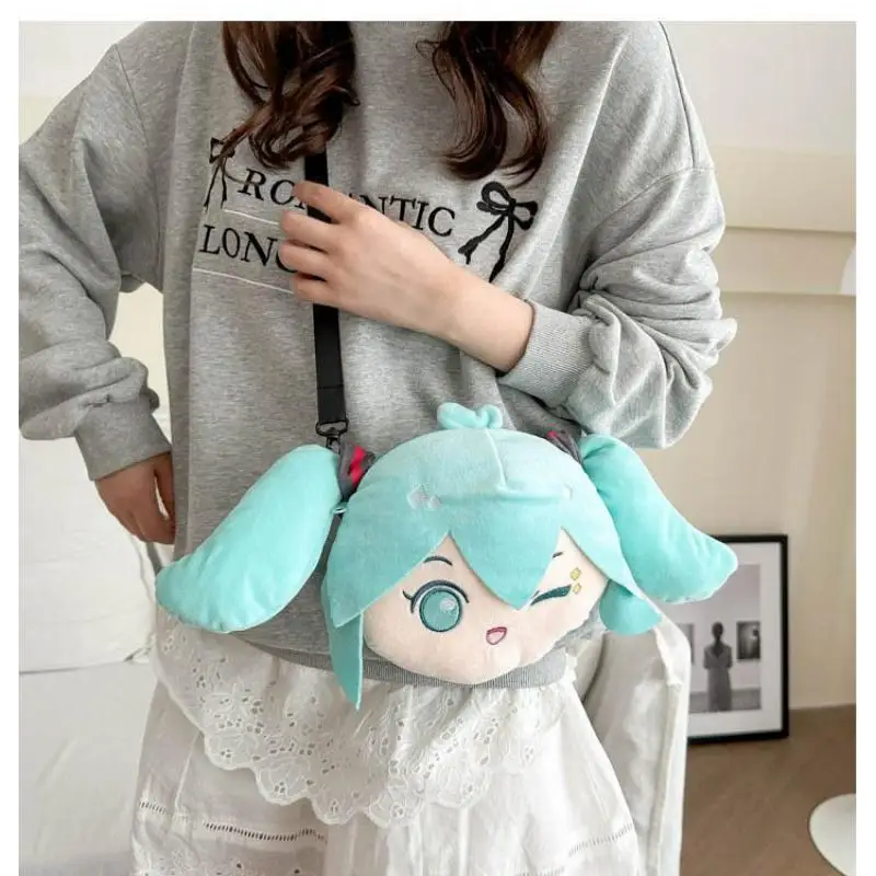 Anime Hatsune Miku Shoulder Bag Plush Doll Cute Girl Decorate Pp Cotton Filling Surrounding Toy Crossbody Bag Gift Wholesale