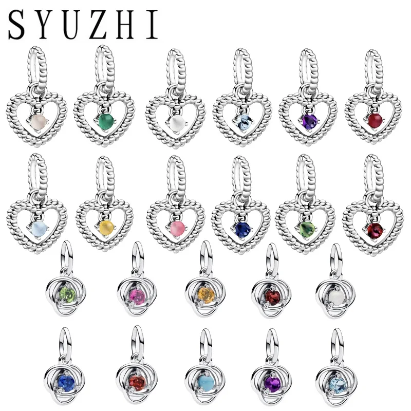 

Шарм 100% Стерлинговое Серебро 925 пробы, стильные камни для дня рождения, специальные бусины, женские оригинальные браслеты «сделай сам», ювелирные аксессуары