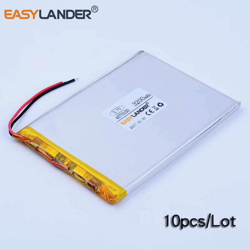 

10pcs/Lot 3.7V 3200mAh 4570100 Rechargeable li-Polymer Li-ion Battery For Bluetooth Notebook Tablet PC power bank PDA DVD