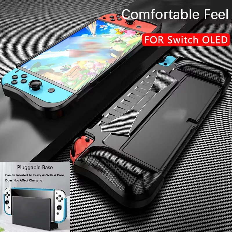 For Switch OLED 2021 Dockable Protective Case Soft Silicone 