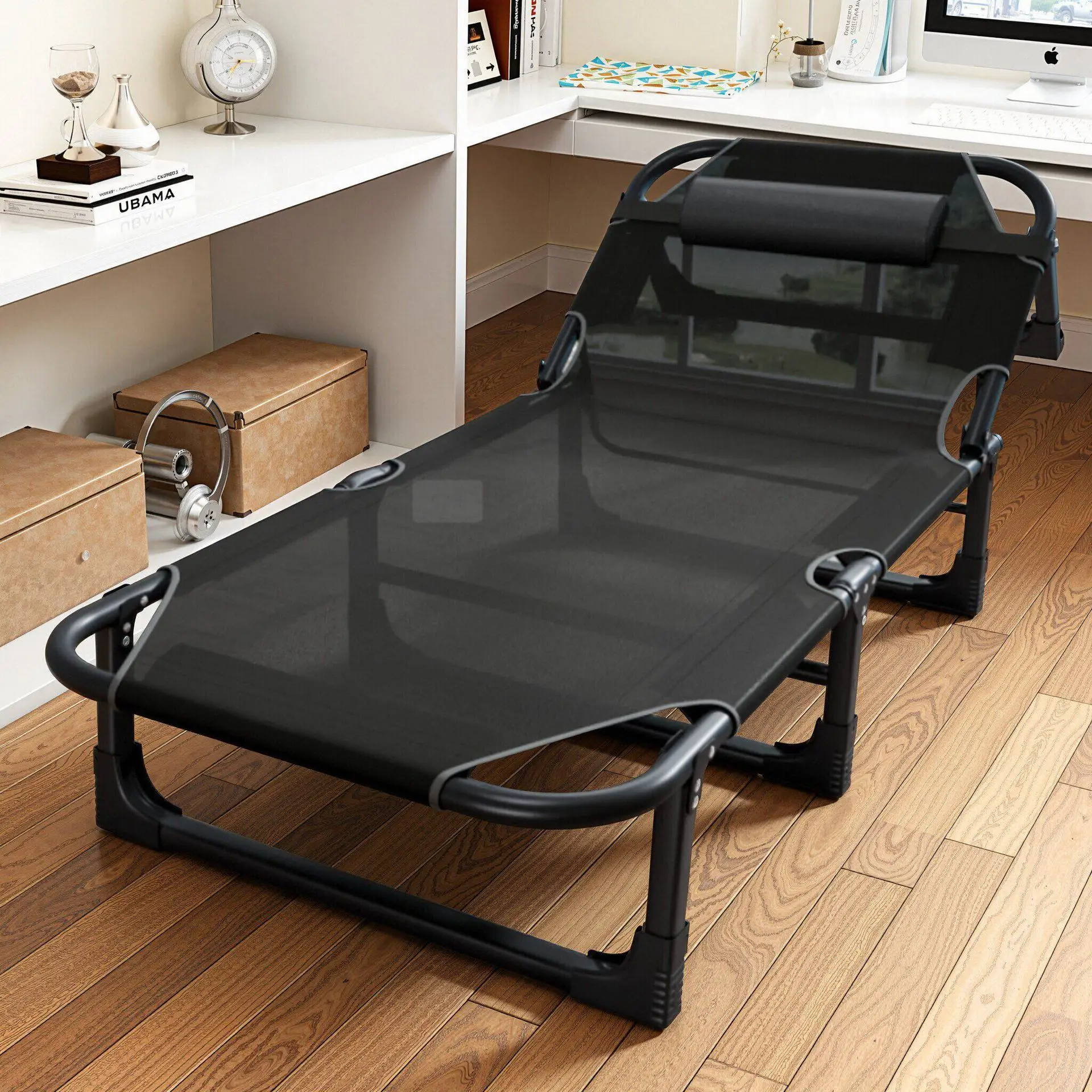 Lunch break folding backrest recliner bed nap artifact can sit and lie down office workstation household single marching bed
