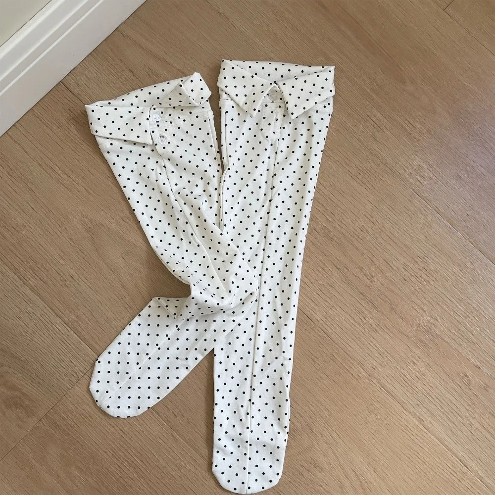 

Уникальные женские короткие носки с отворотом-воротником, в горошек, с пэчворком, необычные, модные