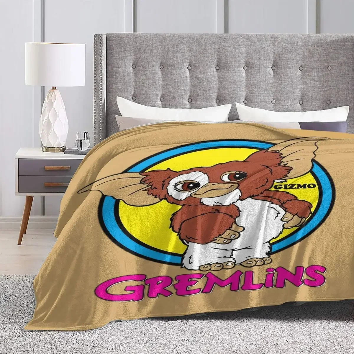 عتيقة Gremlins Gizmo Mogwai بطانية ، صوف مرجاني ، نسيج قطيفة ، ديكور رعب دافئ ، بطانيات خفيفة الوزن للمنزل ، لحاف خارجي