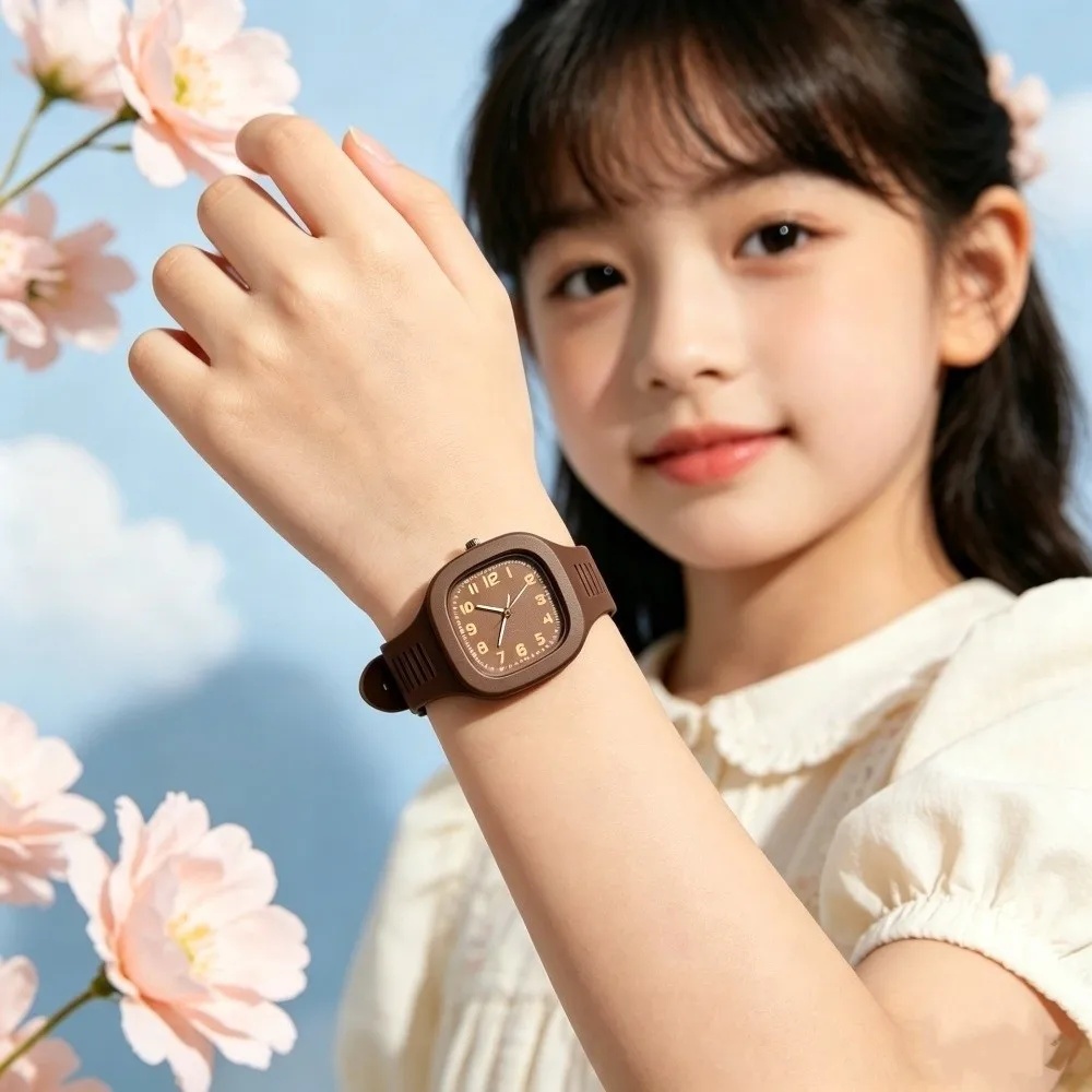 Korean Style Silicone Strap Square Watch Square Casual Quartz Watch Wrist Watch Students