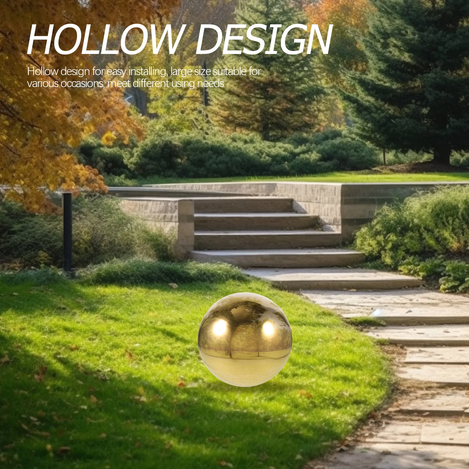 

Polished Metal Gazing Ball for Garden Decor Outdoor Reflection Sphere Stainless Steel Landscape Ornament Yard Patio Decoration