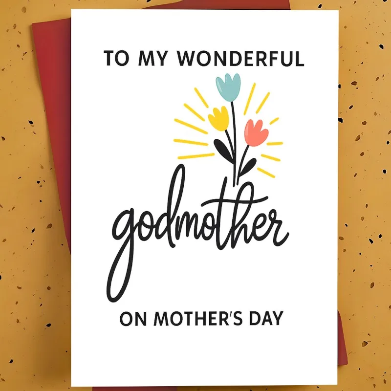 "Grace and Gratitude" Mother's Day Card | Bright Flower Mother's Day Thank You Card for Mothers, Aunts and Nannies with Premium Envelopes