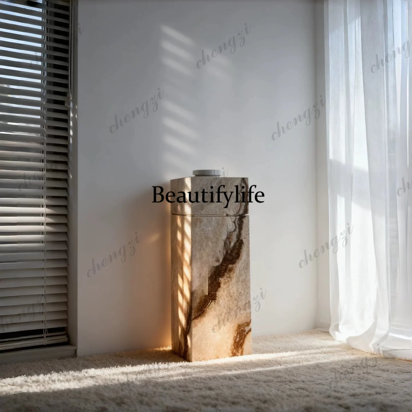 Light luxury, luxury stone floor sculpture base ornament display stand column pier