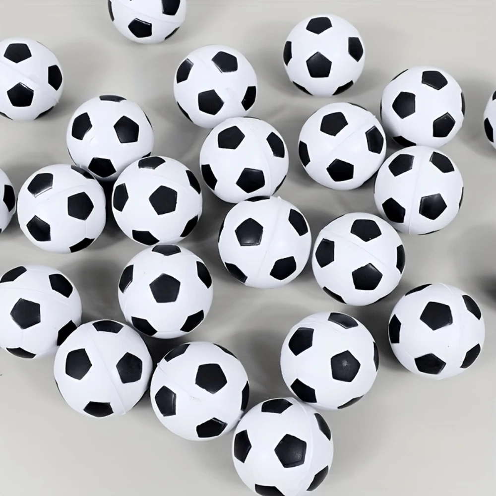 6 Pack Mini Soccer Stress Balls, 4cm Soft Foam Squeeze Toys for Kids Anxiety Relief, Party Favors Classroom Prizes Goodie Bag