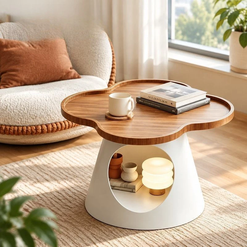 French Midcentury Luxury High-end Bay Window Kang Tatami Bedroom Coffee Tea Table Windowsill
