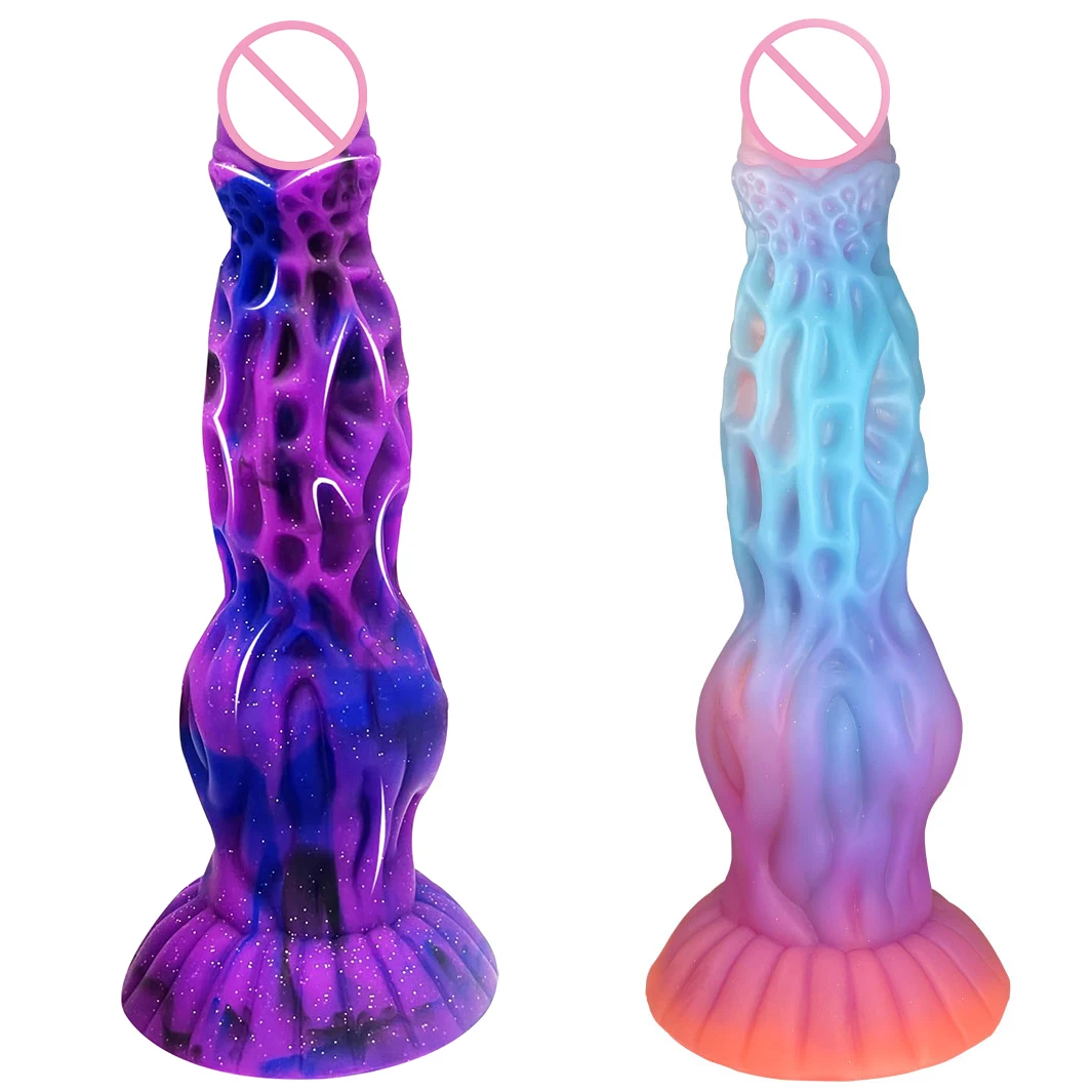 Huge Luminous Dildos Monster Dragon Penis Silicone Glowing Monster Dog Anal Plug Buttplug Female Masturbator Sex Toys For Women
