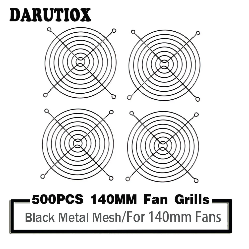 

500 Pieces Black Fan Grills 140mm 14x14cm 140x140mm Cooling Fan Grills Metal Mesh Finger Guard Protective Net Fan Grill