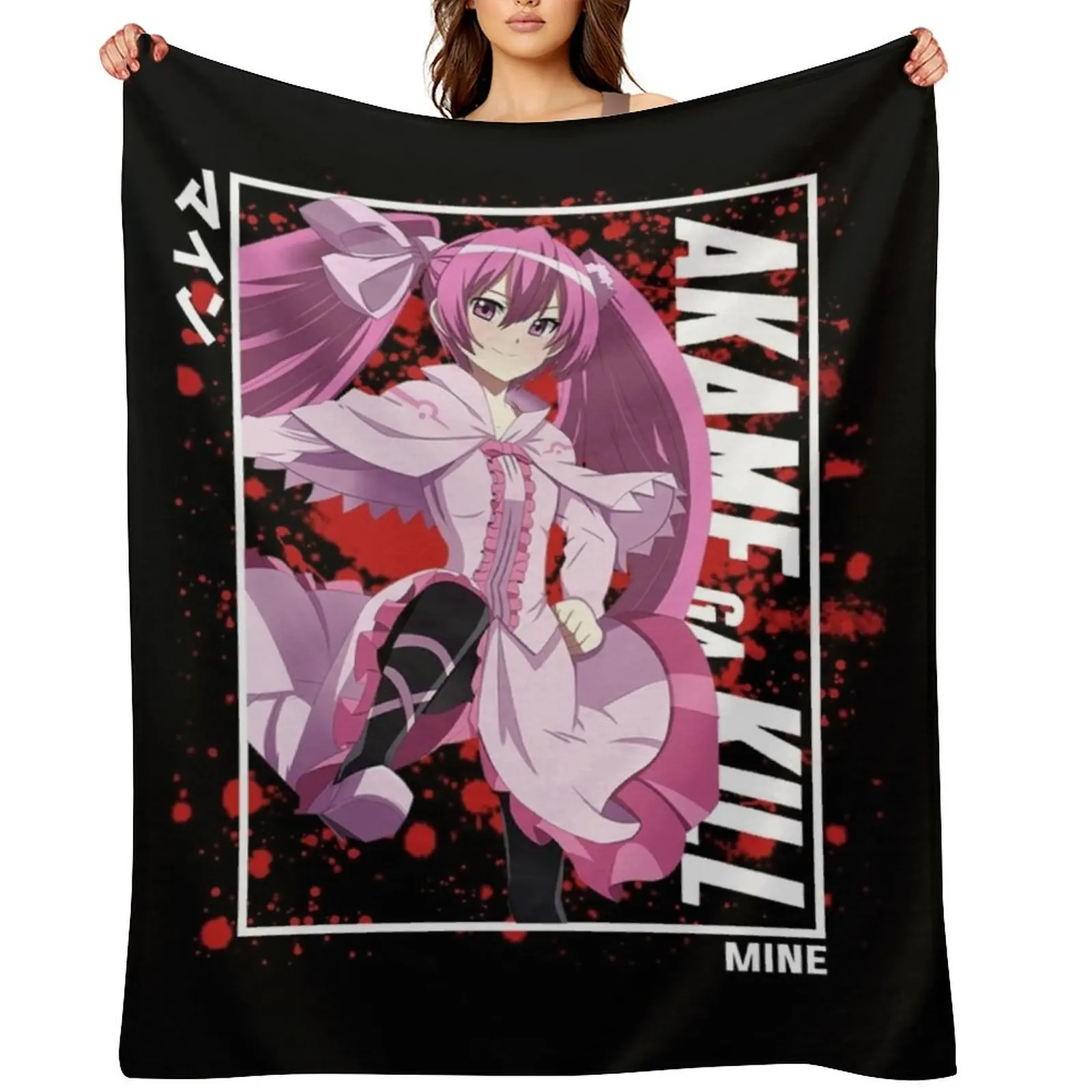 Akame Ga kill - Mine Throw Blanket Softest Cute Retros Hair Blankets