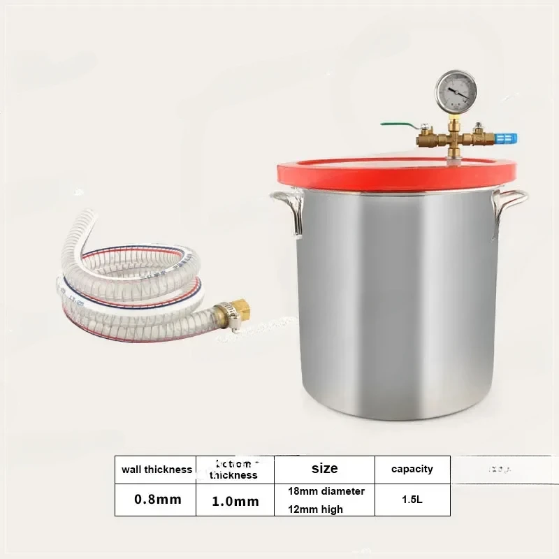 Stainless steel vacuum pump, antifoaming bucket, 1.5L, 18L, AB glue, epoxy resin, silicone plaster, DESG CAx