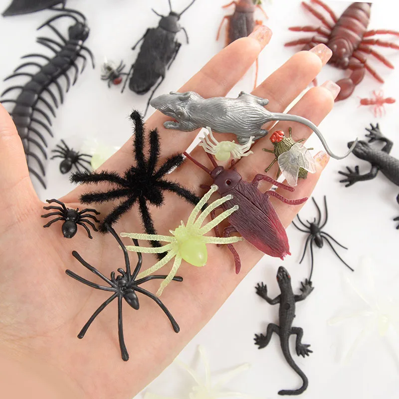 1Pack Mixed Insect Reptile Horror Scorpion Mouse Ants Spider Kids Funny Toys For Halloween Party Decor Haunted House Scary Props