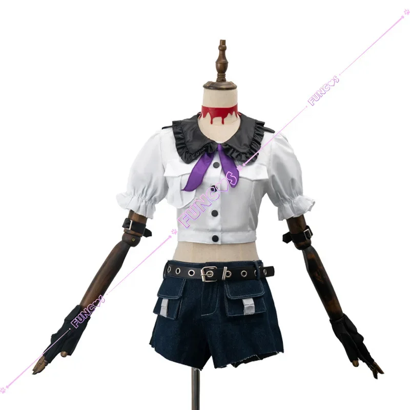 Calcinha e Meia com Cinturão de Jarra, Anarquia Cosplay, Uniforme Policial, Peruca Longa, Chapéu com Shorts Florais, Luvas para Cintos