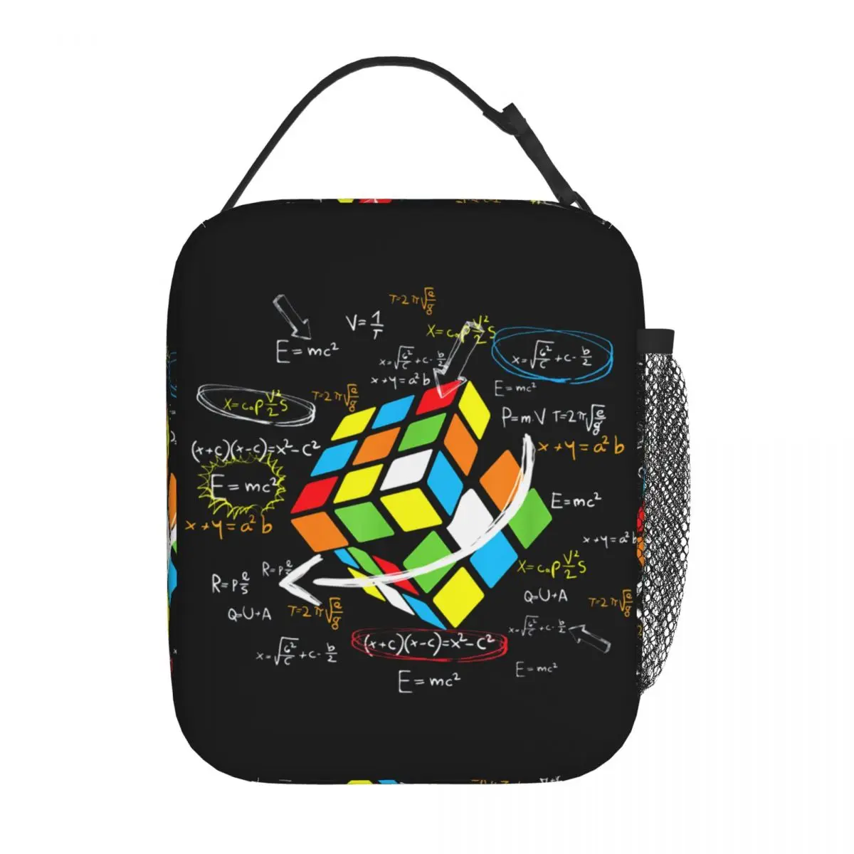 Math Rubik Rubix Rubiks Player Cube Math Lovers Insulated Lunch Bag Women Portable Thermal Cooler Lunch Box Office Picnic Travel