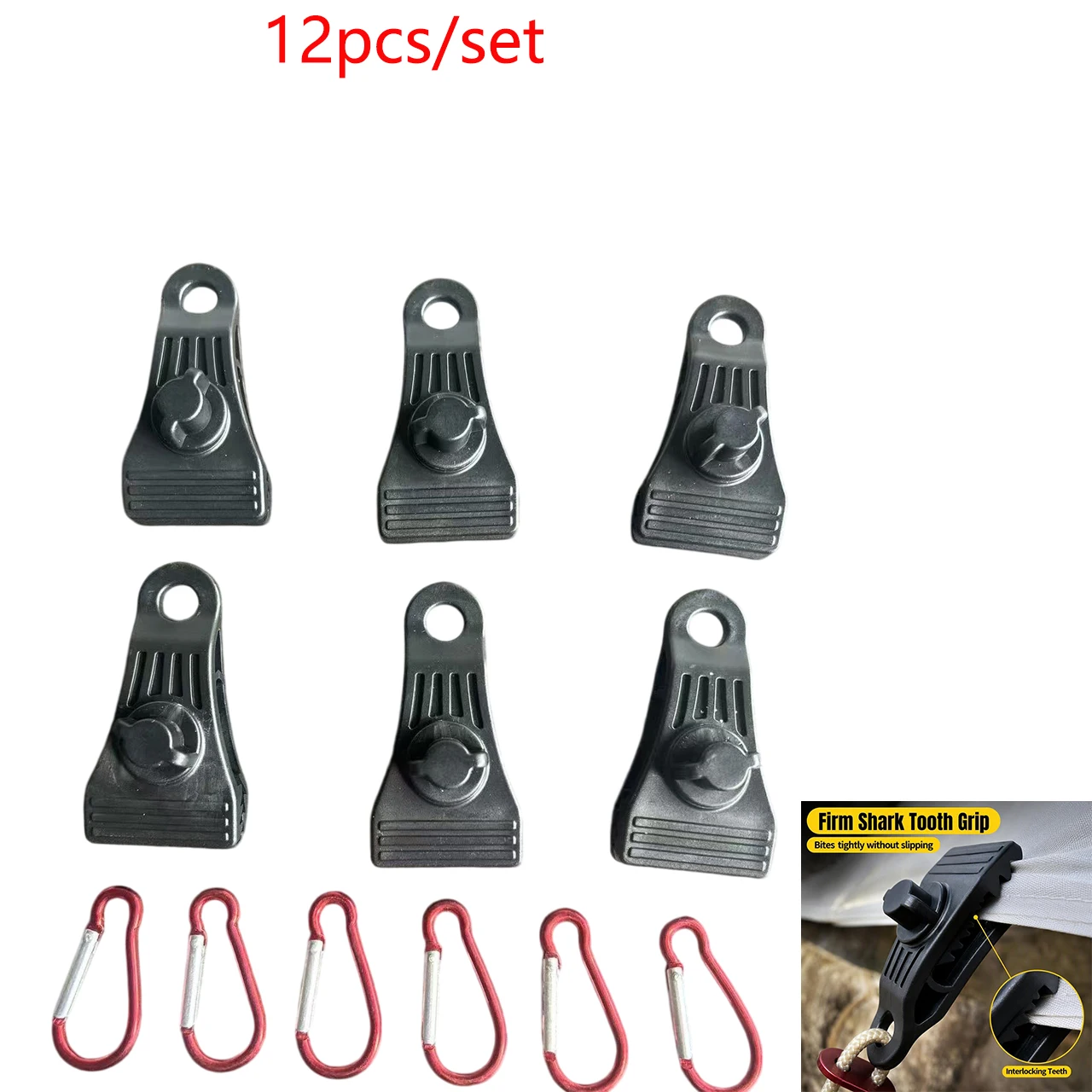 12pcs/set multifunctional outdoor courtyard sunshade cloth and umbrella fixing clips with hardware connection hook set, convenient installation rainproof cloth connection hook clip set