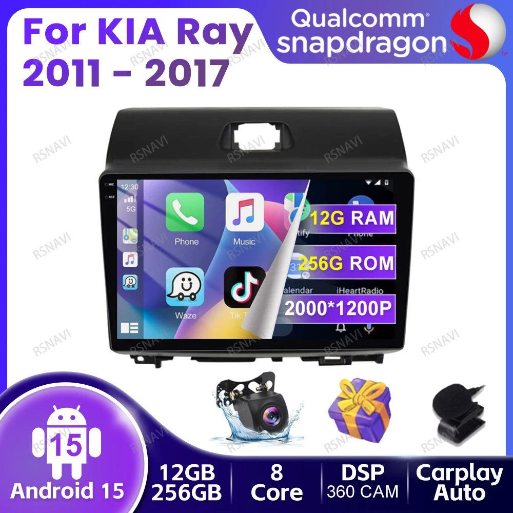 

Car Radio Android 15 For KIA Ray 2011 - 2017 DSP Multimedia QLED DVD 4G LTE Viedo Player Stereo Navigation BT Autoradio GPS AUTO