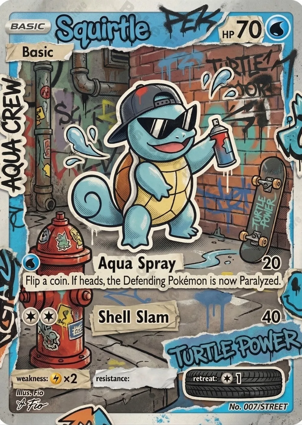 5Pcs PTCG Cards Street graffiti Style Squirtle Charmander Bulbasaur Meowth Holo PTCG Cards Game Collection Card PTCG Gift