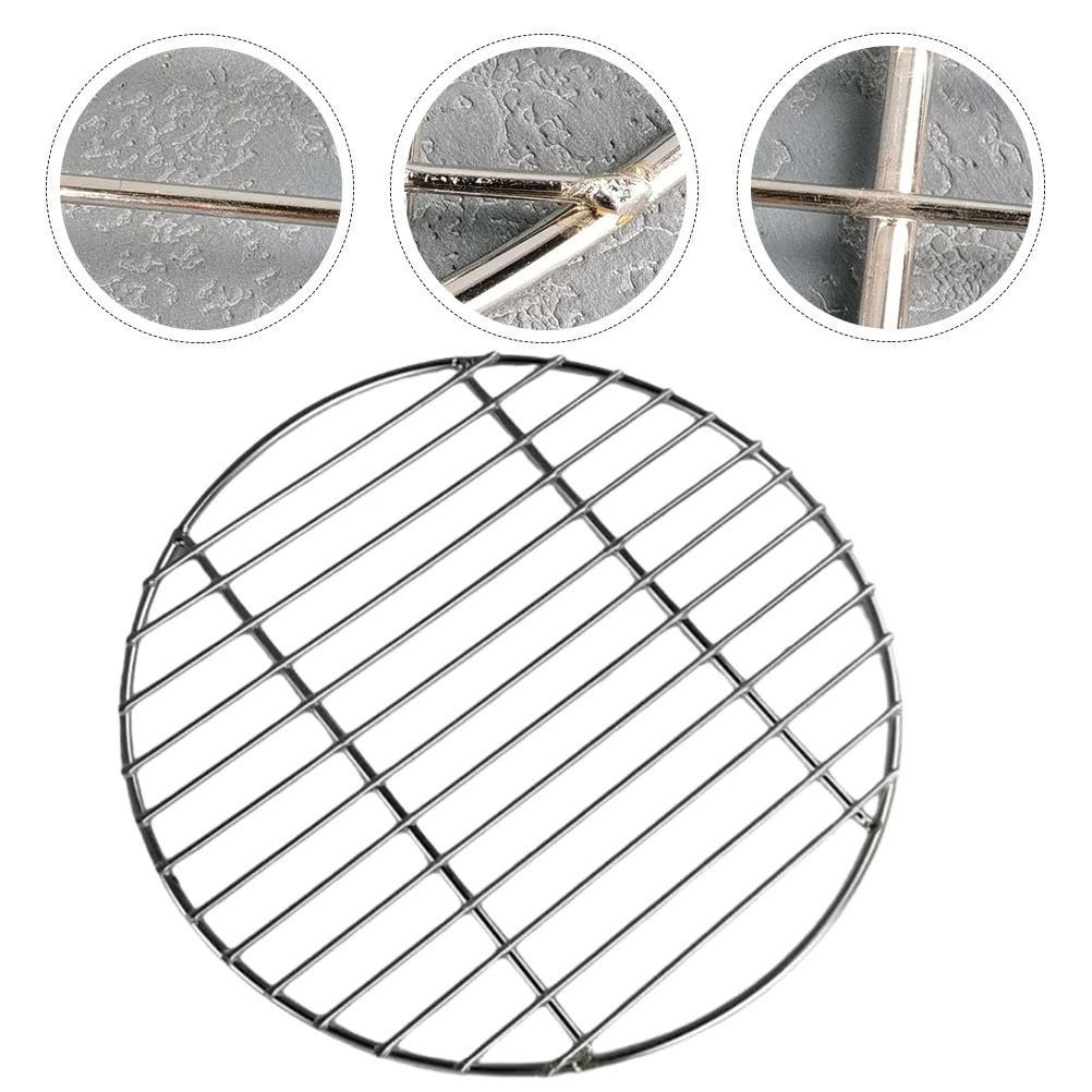 

Stainless Steel Round Grill Net 22cm Double Rod BBQ Mesh Wear Resistant Outdoor Barbecue Wire Mat grill mesh baking mat