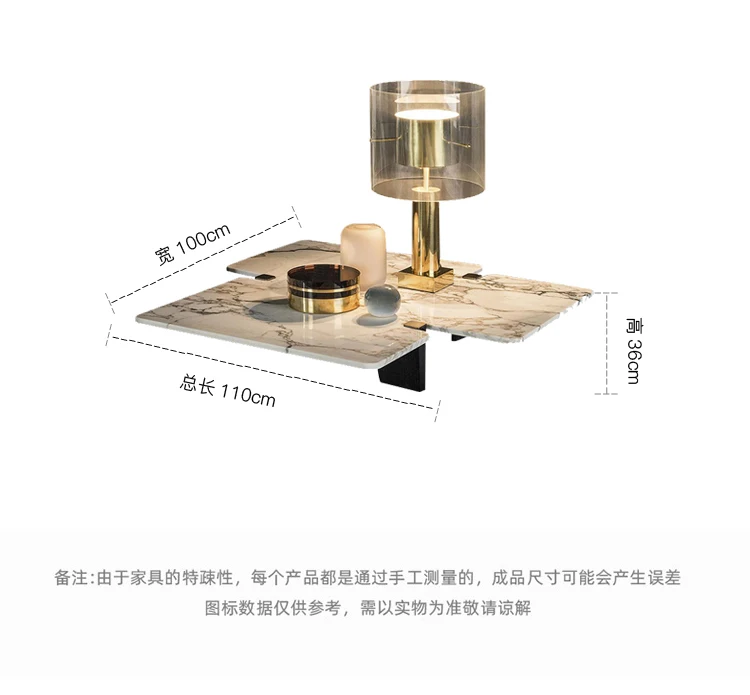 Italian light luxury rock slab coffee table modern simple home living room creative tea table special-shaped design