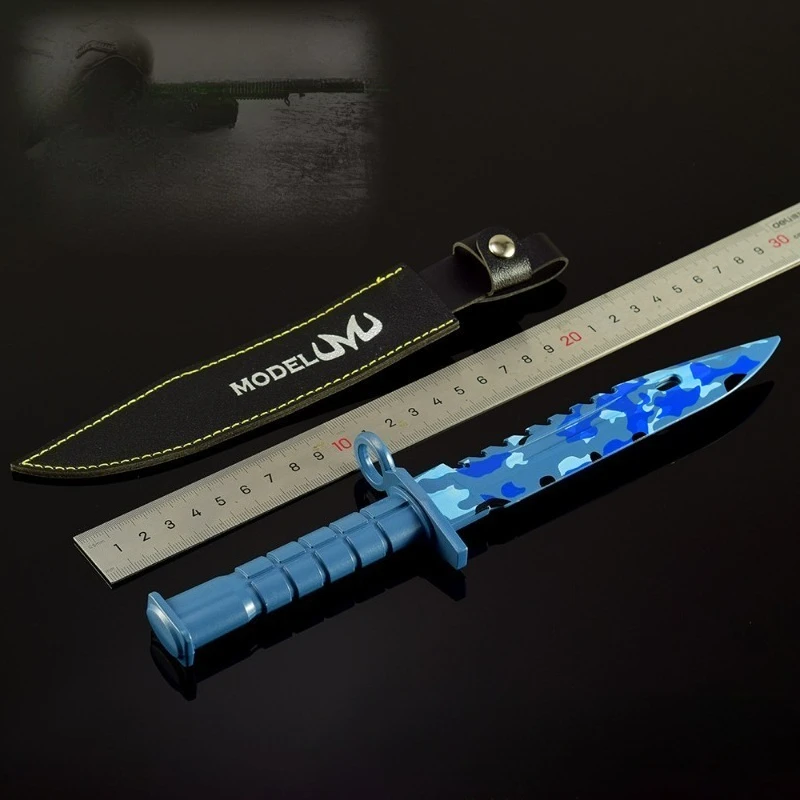 26cm/10.24in GO Game Peripheral Weapons Model M9 Clear Water Leather Cover Metal Crafts Toy Weapons Desktop Display Ornaments