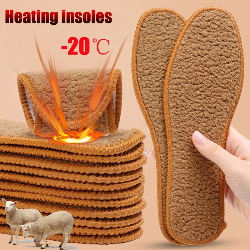 

4pcs Self-heated Insoles Feet Massage Thermal Thicken Wool Insole Memory Foam Shoe Pads Winter Warm Sports Shoes Pad Accessories