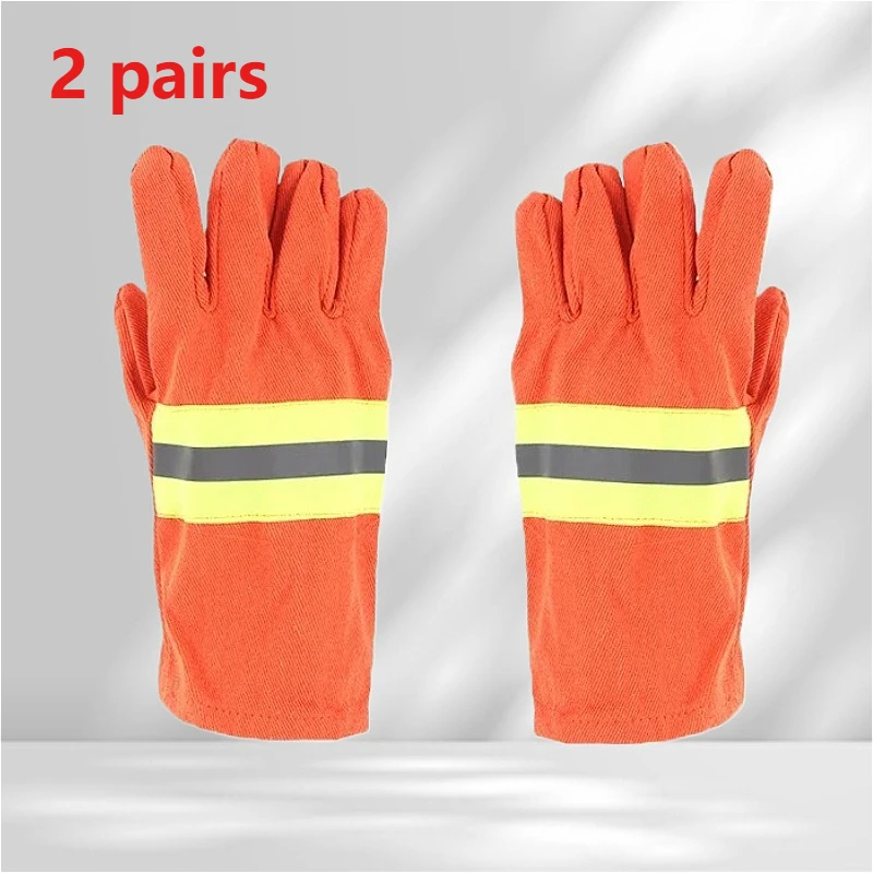 

2 Pairs of Protective Gloves Fire Gloves Thicken Wear Resistant Luminous Gloves Fire Safety Accessories Fire Safety Activities