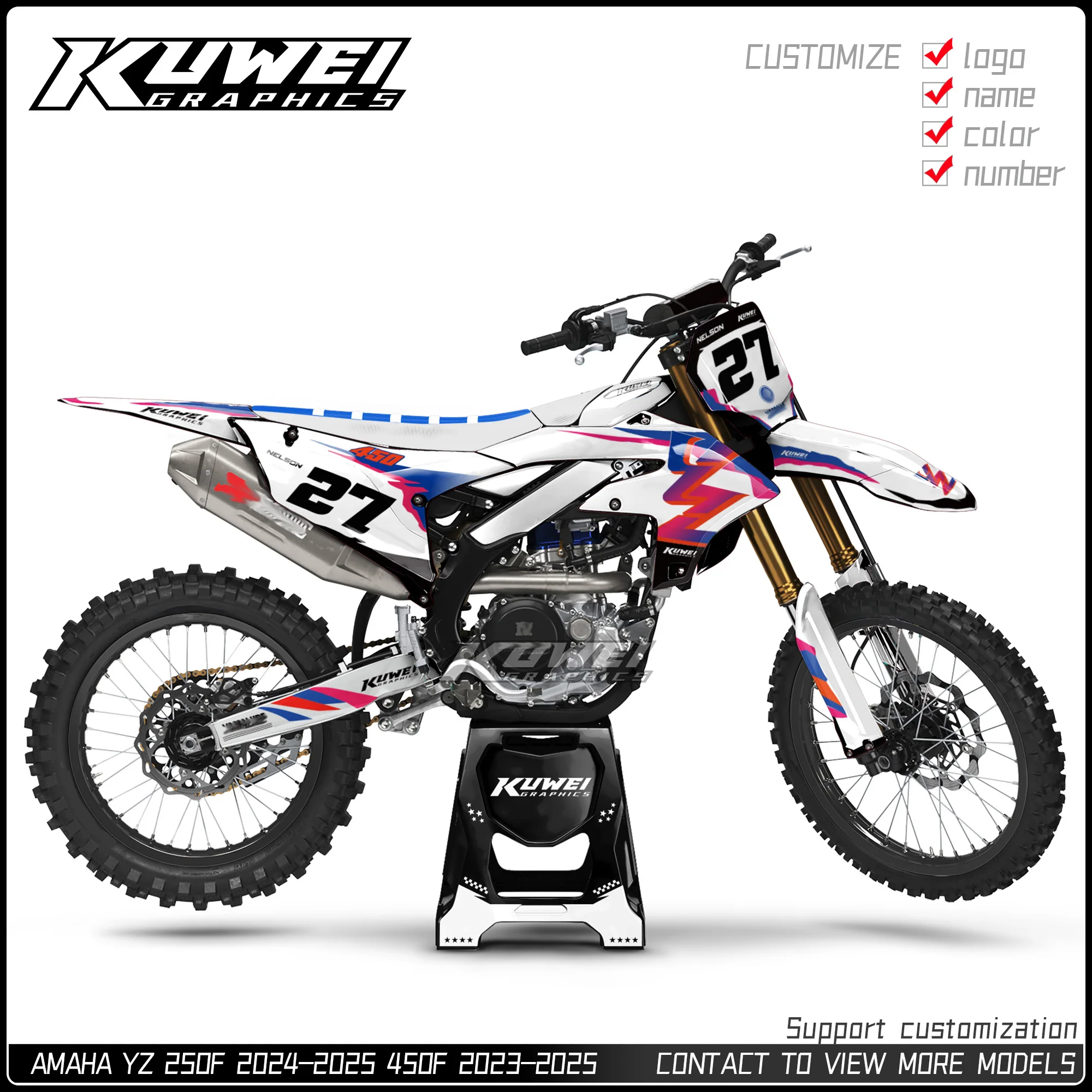

Подходит для Yamaha Yz250F 2024-2025 Yz 450F 2023 2024 2025 комплект графических наклеек комплект наклеек