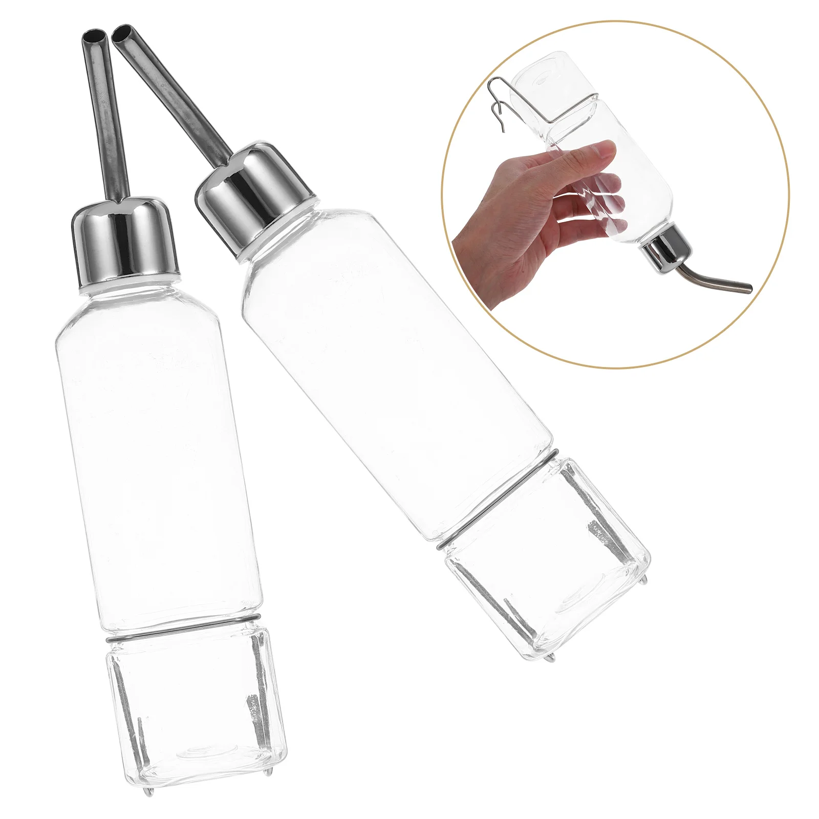 

2 pcs Pet Hanging Water Dispenser Automatic Drinking Fountain Leak Proof Lightweight Durable Cat Bowl Pet Water Feeder For Dogs