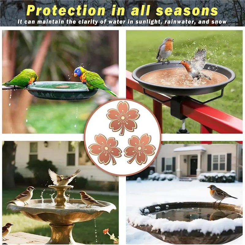 AAAF Bird Bath Copper Disk,Pure Copper Bird Bath Purification Disk Safe Clean Water,For Outdoor Birdbath,Bowl,Garden Fountain