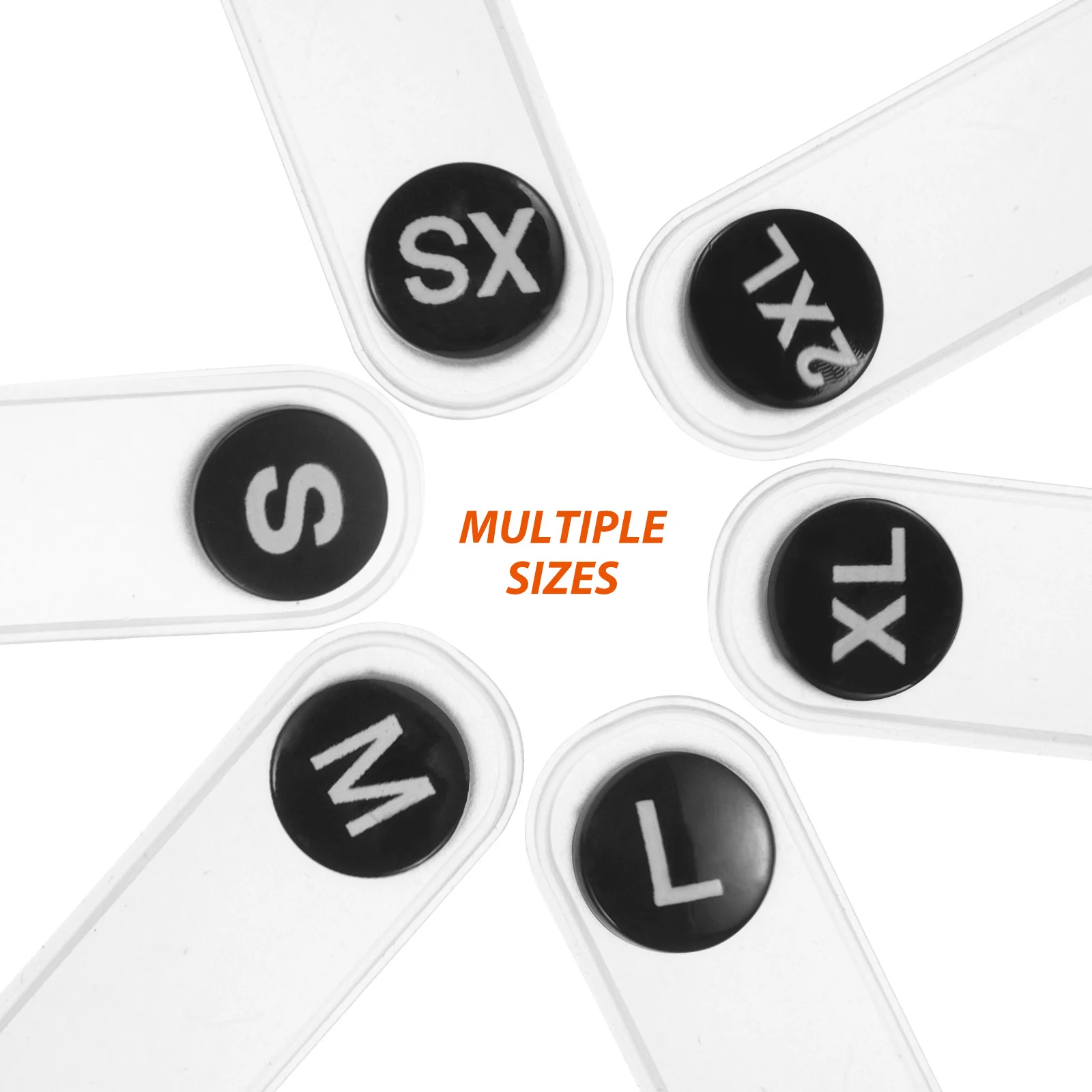 

60Pcs Round Plastic Size Labels Button-Like Clothing Tags for Garments Size Display Clothing Store Supplies Clothes Labels