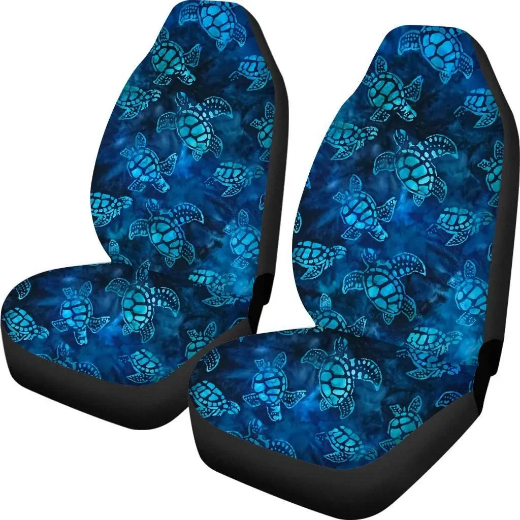 UNICEU Ocean Sea Turtles Watercolor Blue Front Car Seat Covers Set of 2 for Turtles Lovers, Vehicle Seat Protector Car Mat Cover