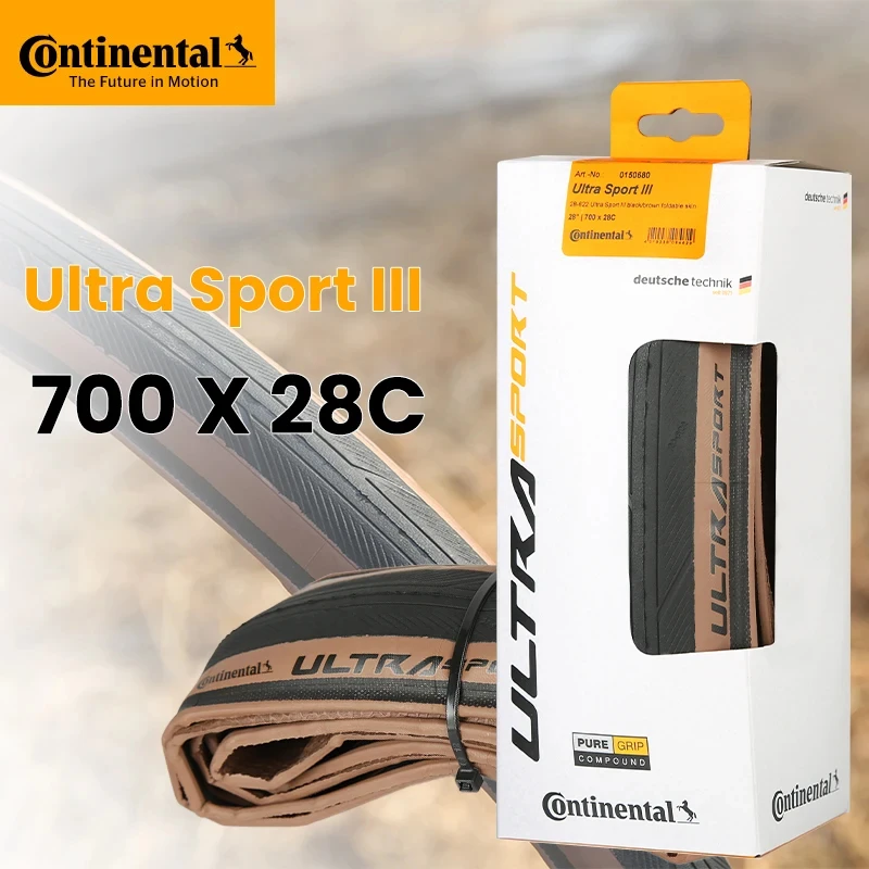 

Continental Road Bike Tire 700x28C ULTRA Sport III Bicycle Racing,Touring,Gravel Foldable Tires E-BIKE 28-622 Clincher Tyre 28C
