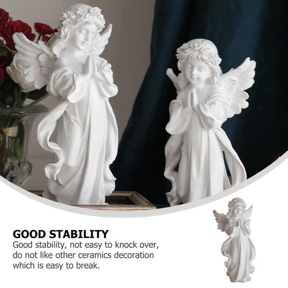 

Prayer Angel Resin Sculpture Adorable Home Decor Exquisite Craftsmanship Stable Ornament Garden Desk Decoration