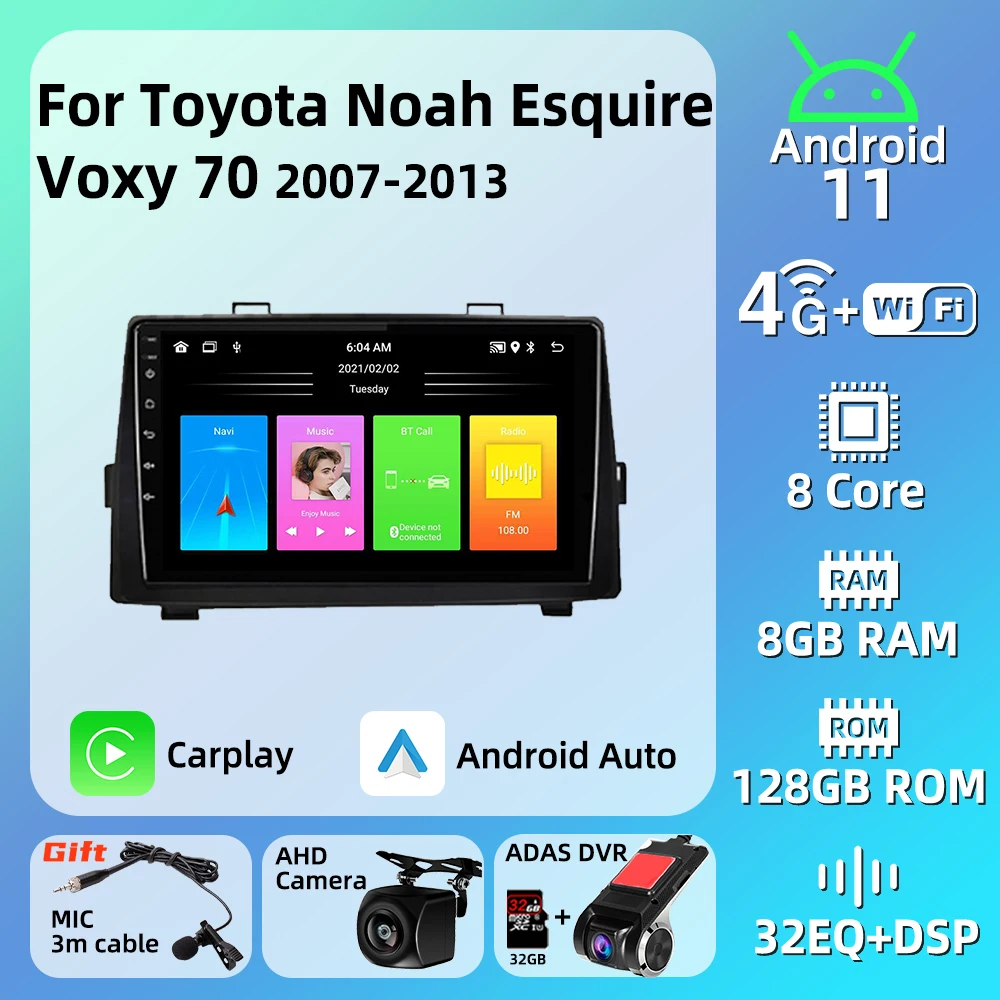 

Multimedia for Toyota Noah Esquire Voxy 70 2007-2013 Car Radio 2 Din Android Stereo GPS Carplay Navigation Head Unit Autoradio