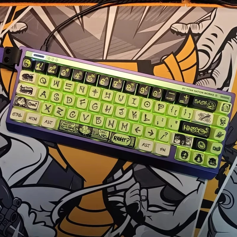 Graffiti Artist Theme Keycap Set Artist Co-branded PBT Keyboard Cap 135key MDA Profile Gaming Key Cap for Mechanical Keyboards