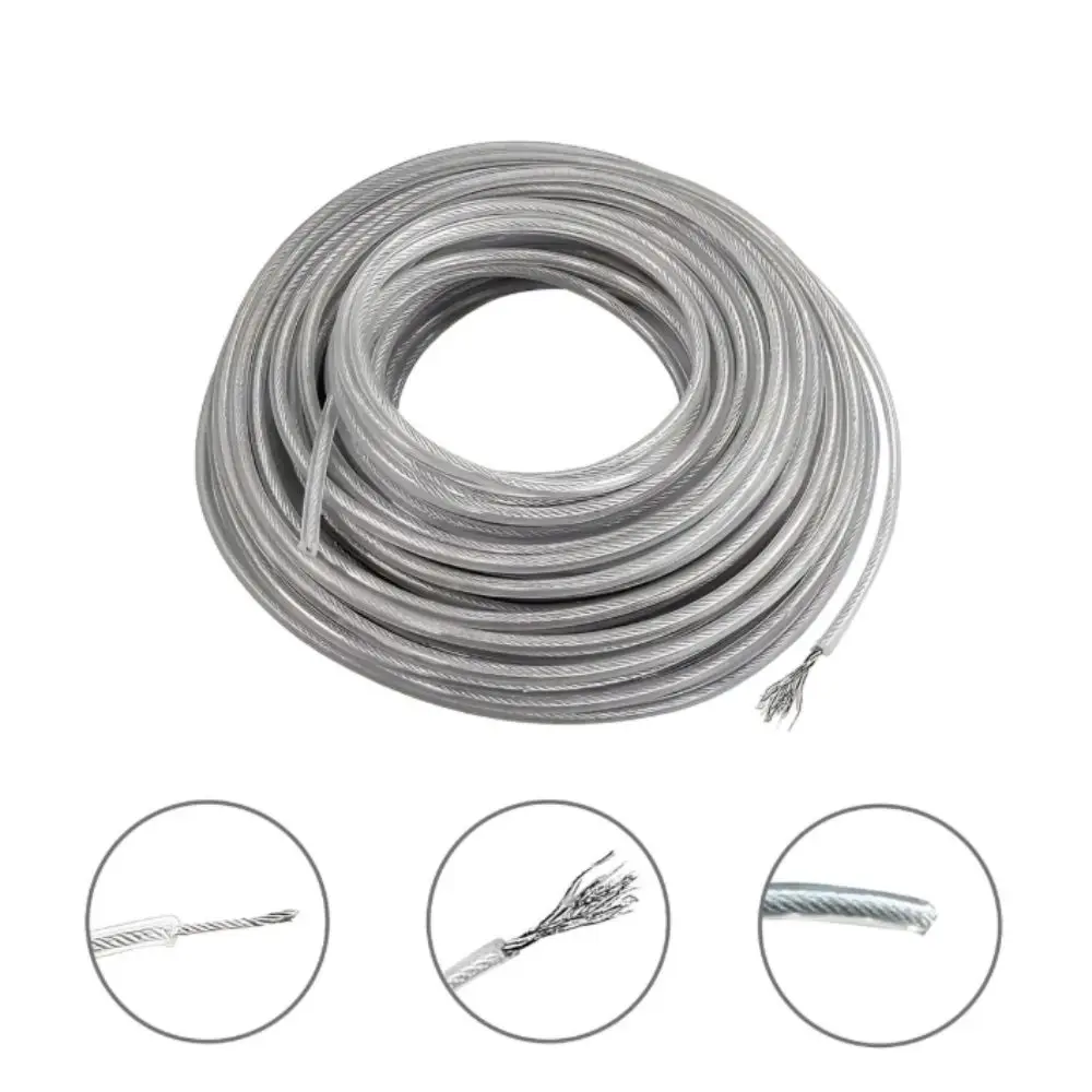 Stainless Steel Steel Wire Grass Trimmer Line Rustproof Round Brushcutter Trimmer Rope 1-4mm Heavy Duty Steel Weed Eater Line