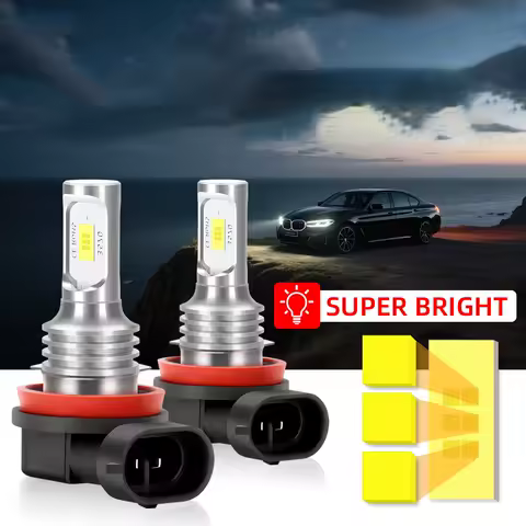 2PCS H7 H1 H8 H9 H11 9005 9006 LED Bulbs HB3 HB4 CSP LED Super Bright Headlight DRL Lamp 6000K White