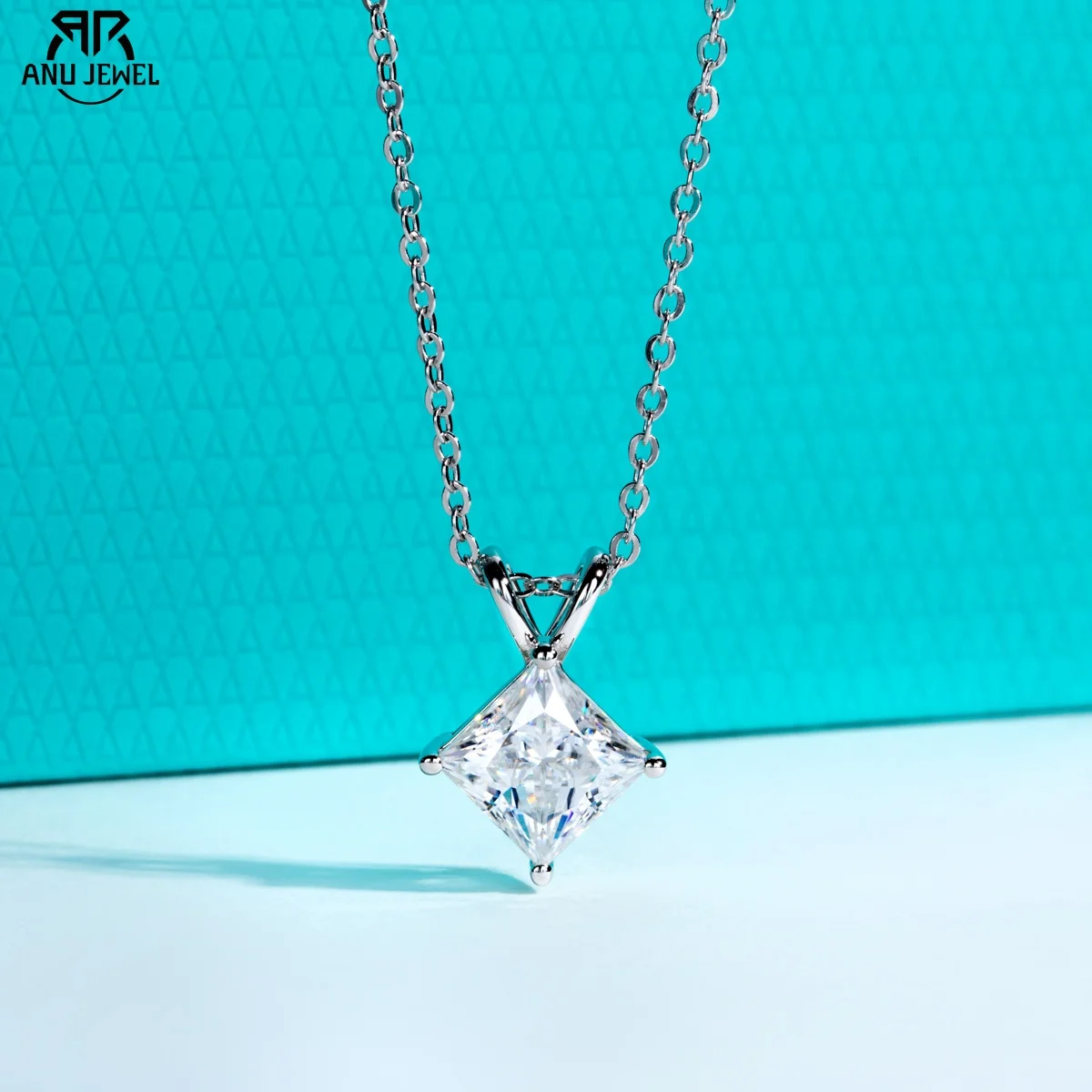 

56.Jewel 2ct/3ct/4ct/5ct D Цвет принцессы огранки Муассанит бриллиант кулон ожерелье стерлингового серебра 925 пробы элегантные подарки для женщин