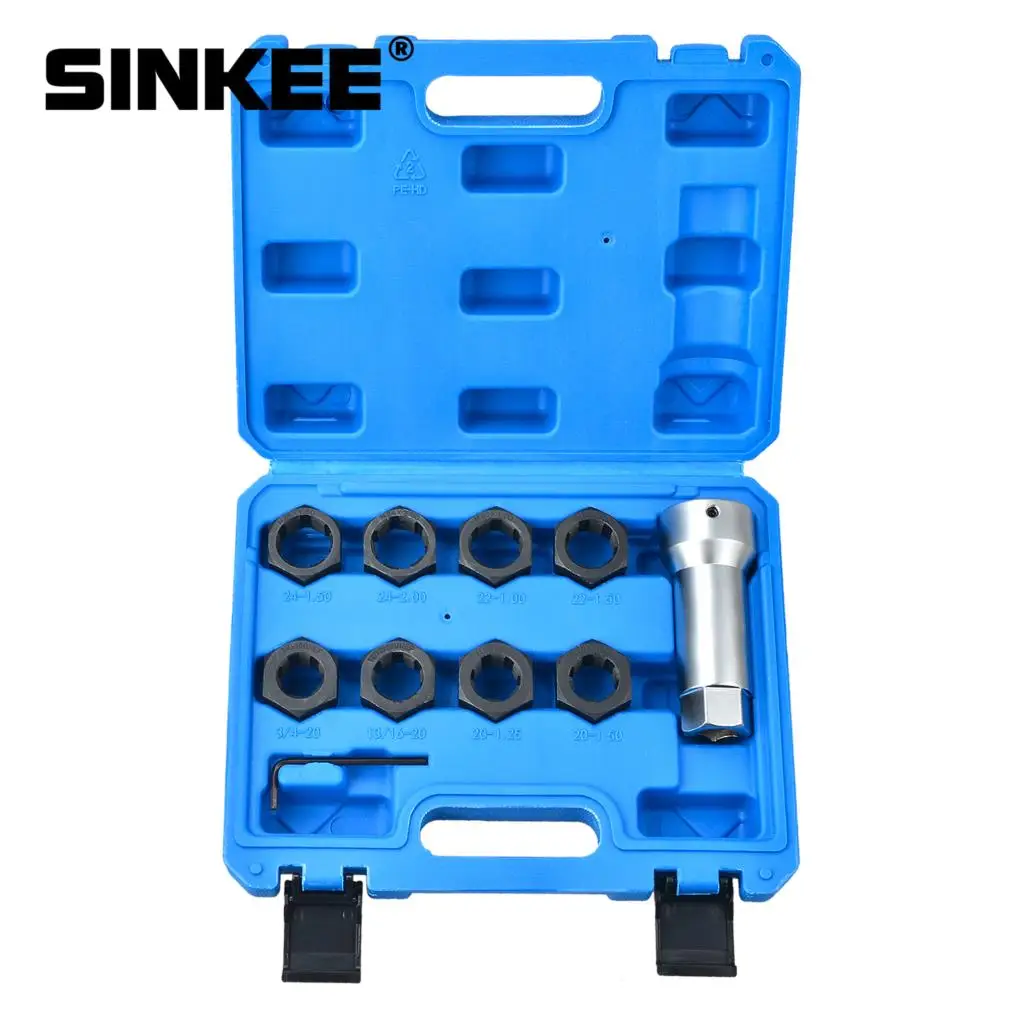 

Axle Spindle Thread Repair Chaser Tools 10pcs Kit M20 M22 M24