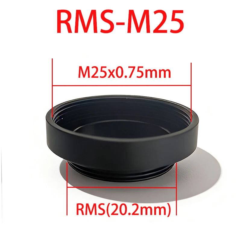 1 pièce Anneau adaptateur fileté M25 vers RMS / RMS vers M25 pour objectif et connexion filetée de caméra de microscope Microscopio