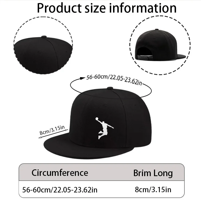 1pc Flat Brim Hip-Hop Cap, Streetwear, Fashion Sports Baseball Cap, Adjustable Hip-Hop Street Cap, Flat Brim Cap with Basketball