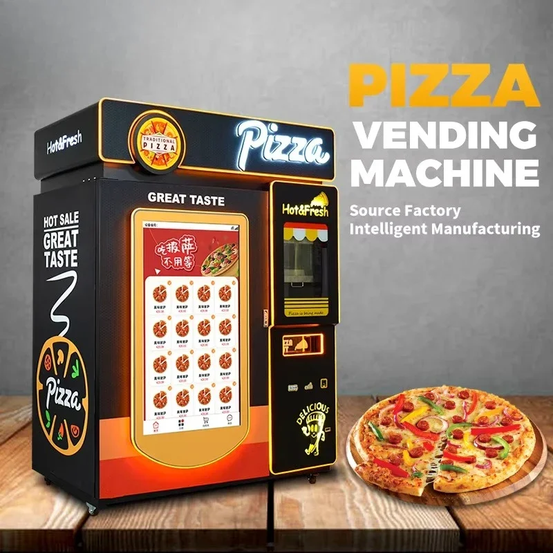 YG Customized 24H Fully Automatic Touch Screen Pizza Vending Machine Commercial Business Profit Automated Credit Card Machine Ho