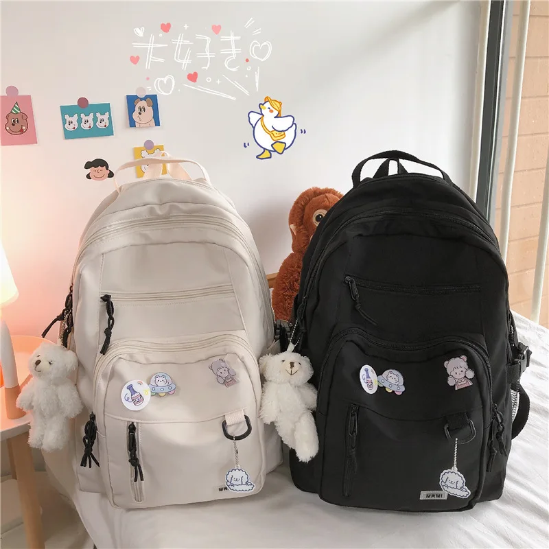 

School bag female junior high school student backpack elementary school high school student college student travel backpack larg