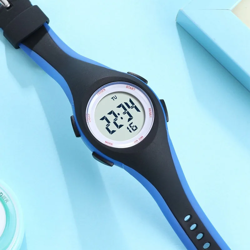 Orologi sportivi per bambini 50M orologio da polso elettronico in Silicone mimetico impermeabile cronometro orologio digitale per bambini per