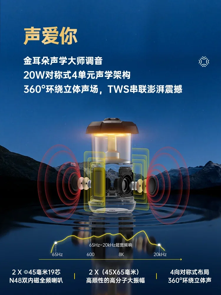 Outdoor camping camping atmosphere portable card waterproof bluetooth