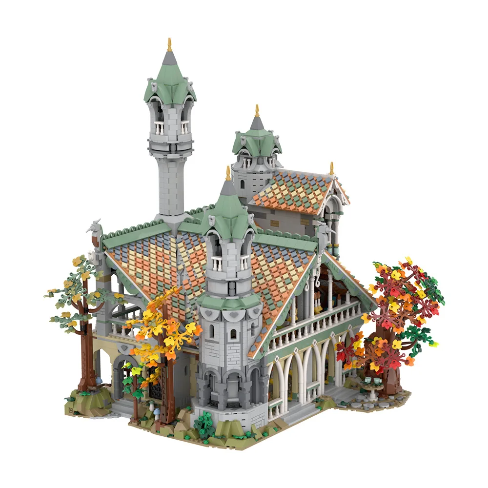 MOC Film Pierścienie Świata Średniowieczna Architektura Klocki Model Śnieżny Troll Jaskinia Cegły DIY Zabawka do Składania dla Dzieci Prezent